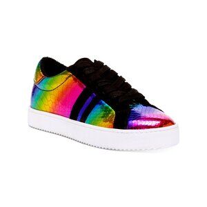 INC Womens Black Rainbow Sporty Comfort Danelia Athletic Sneakers